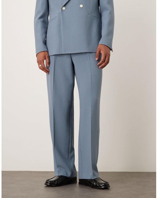 ASOS – strukturierte anzughose in Blue für Herren