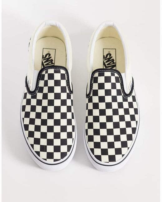 Vans White Classic Slip-on Platform Checkerboard Trainers