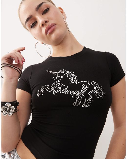 Tyler McGillivary Black Unicorn Motif Baby T-shirt