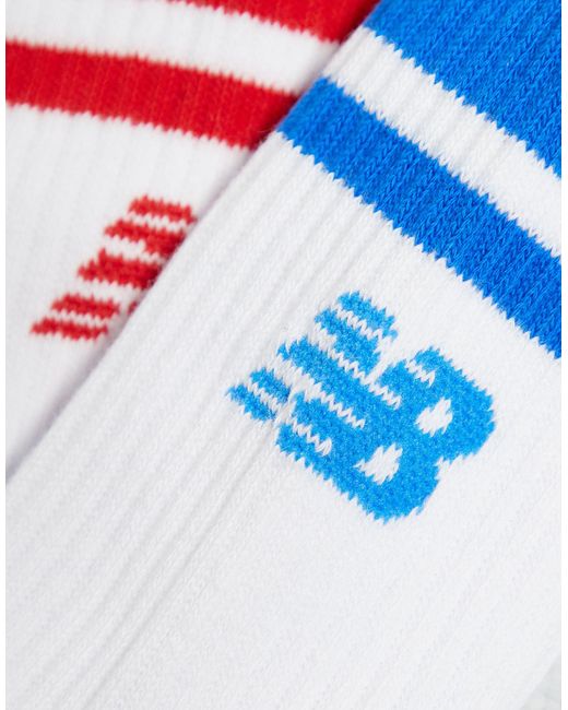 New Balance White Logo Line Crew Sock 3 Pack