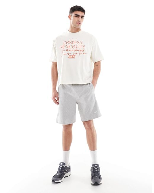 Pull&Bear Gray Stwd Jersey Shorts for men