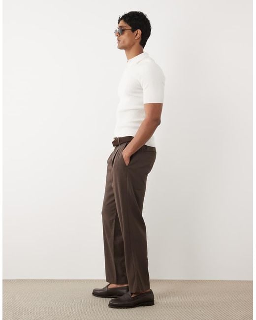 Abercrombie & Fitch White Straight Leg Tailored Trouser for men