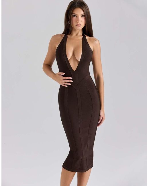 House Of Cb Brown The Birthday Midi Bandage Dress