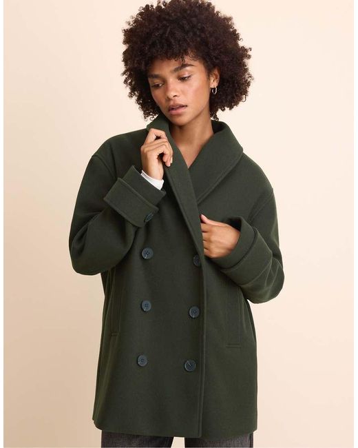 Stradivarius Natural Shawl Neck Short Coat