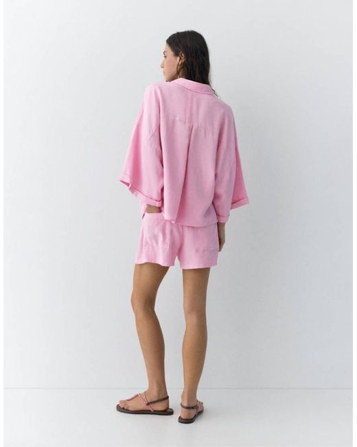 Camicia Stile Rustico di Pull&Bear in Pink