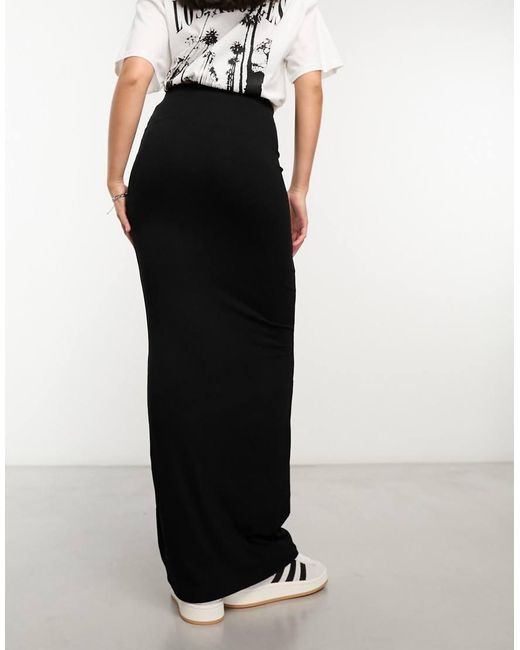 ASOS Rechte Maxirok in het Black