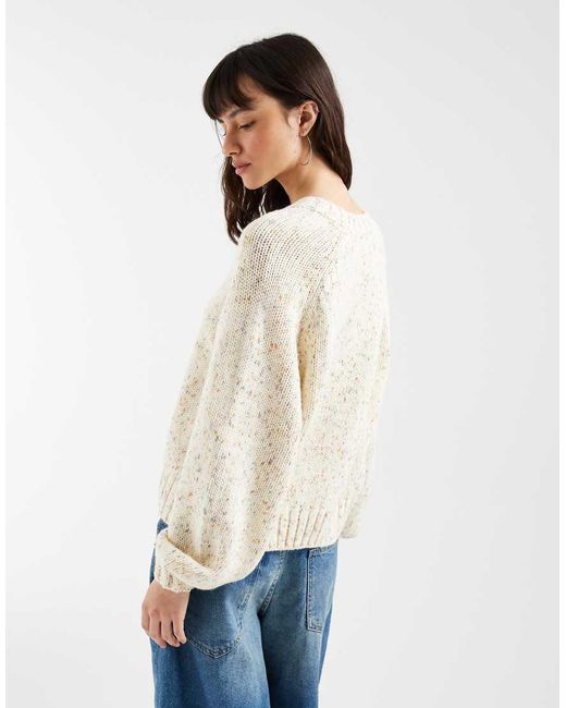 Gap White Flecked Knitted Jumper
