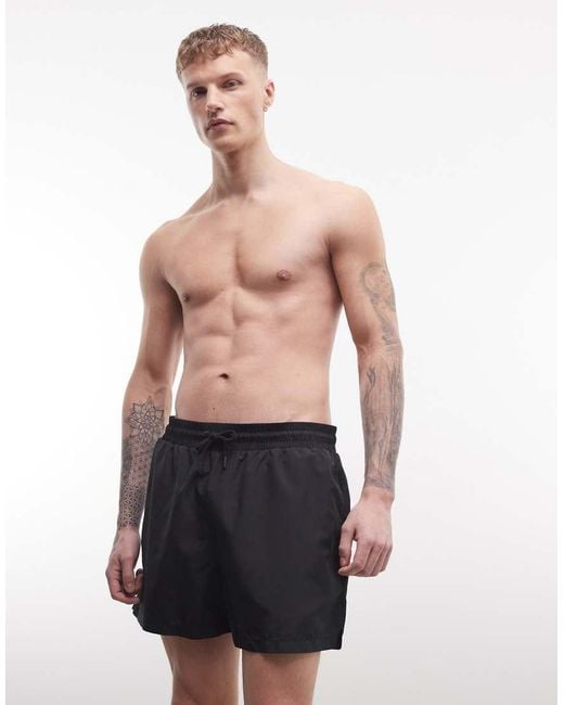 Collusion Blue Mid Length Swim Shorts for men