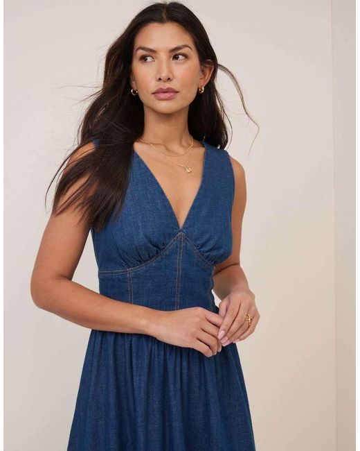 Nobody's Child Blue Mid-Wash Jackson Denim Midi Dress