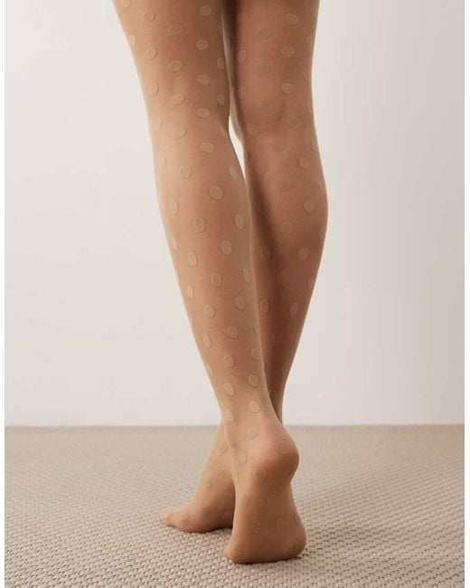 Kaiia Brown Exclusive Sheer Polka Dot Tights