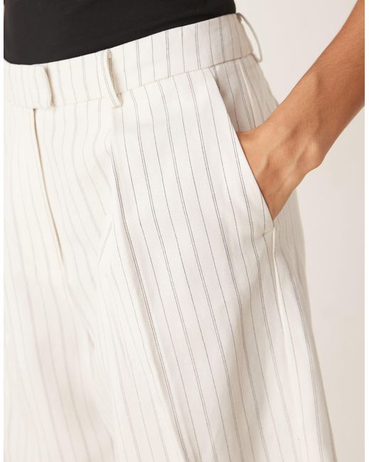 ASOS Natural Tailored Longline City Shorts