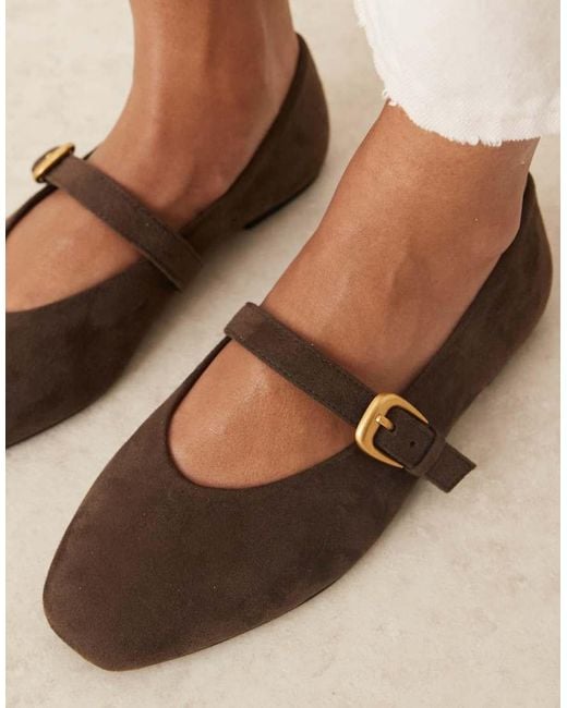 ASOS Natural Leah Mary Jane Ballets