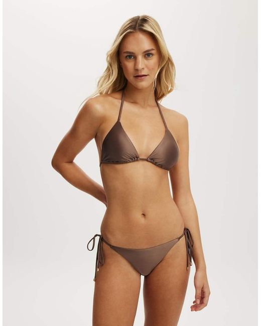 Cotton On Natural String Tie Side Brazilian Bikini Bottom
