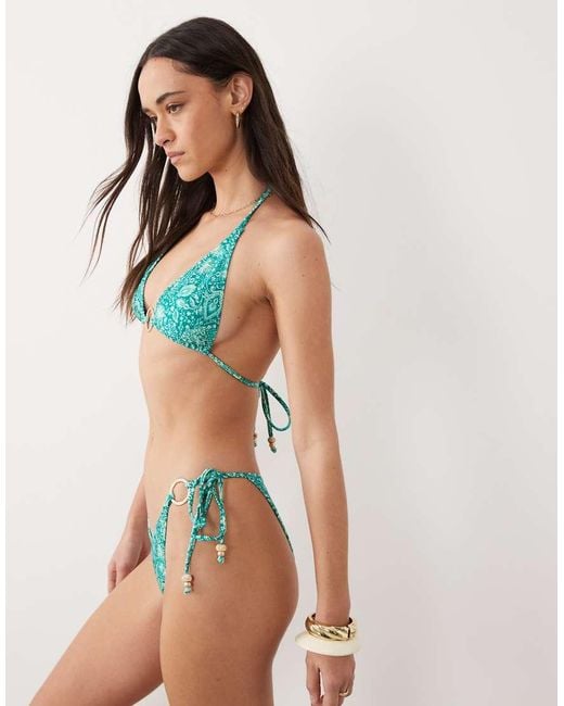 Kulani Kinis Green Emerald Aura Tieside Cheeky Bikini Bottom