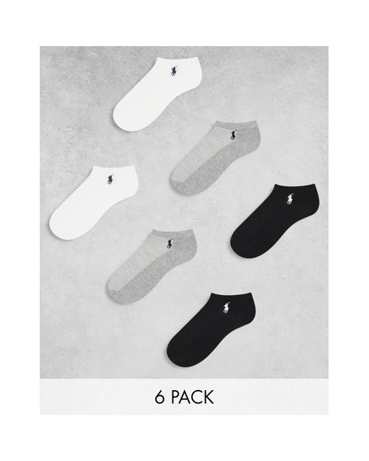 Polo Ralph Lauren White 6 Pack Trainer Socks