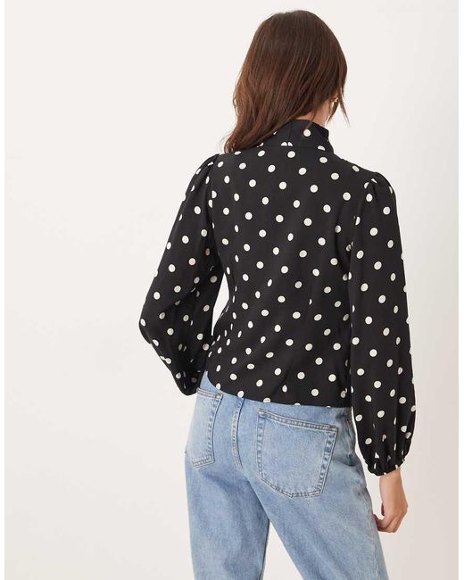 Nobody's Child Black Scarf Detail V-neck Blouse