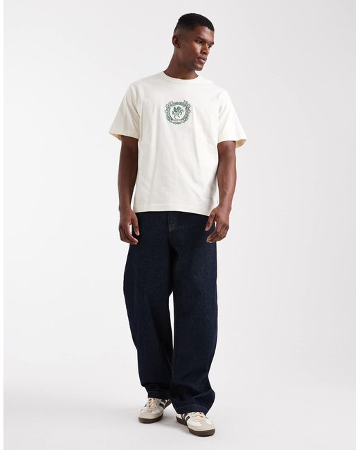 Jack & Jones – t-shirt aus schwerem stoff in White für Herren