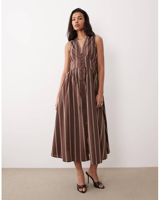 Nobody's Child Brown Starlight Sleeveless Midi Dress