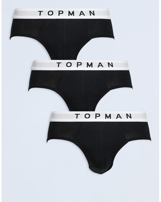 Topman Black 3 Pack Brief for men