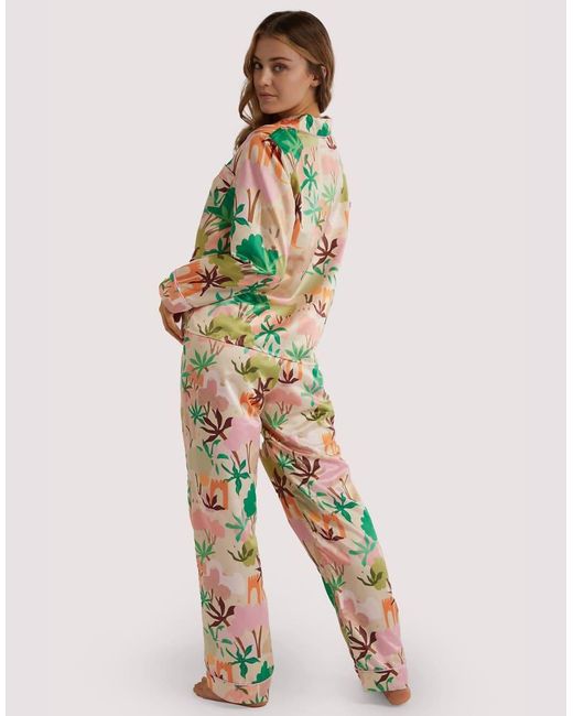 Playful Promises Multicolor Alja Horvat Abstract Print Long Sleeve Satin Pj Top