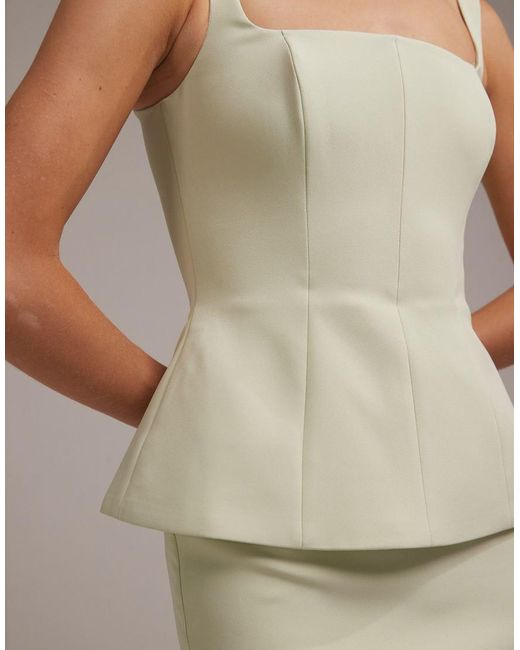 ASOS Natural Structured Square Neck Bridesmaids Dress