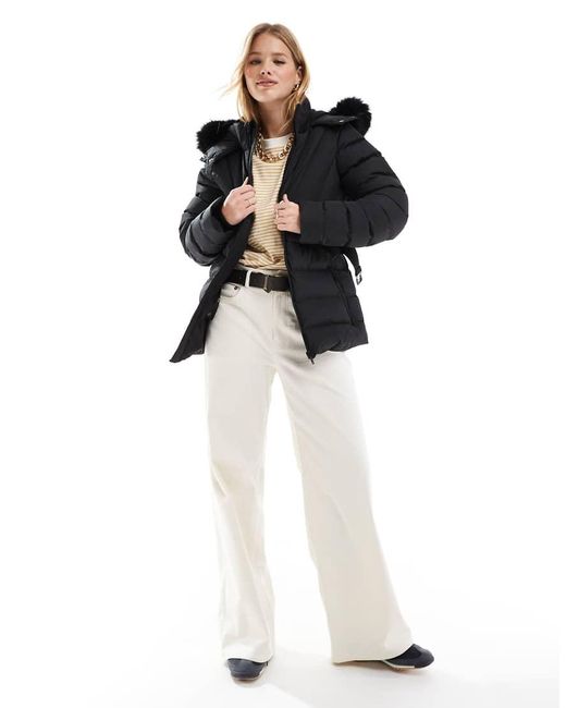 Threadbare Black Hooded Ski Jacket