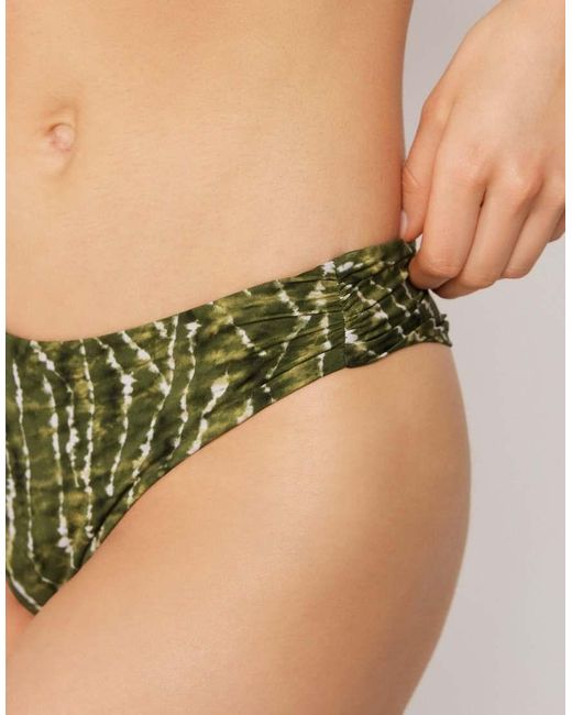 Calzedonia Green Brazilian Bikini Bottoms Natural Tie-Dye