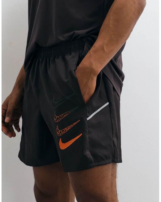 Nike Black Miler Dri-Fit 5 Inch Shorts for men