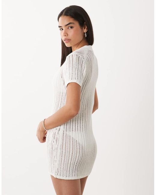 ARKET White Crochet Beach Mini Dress