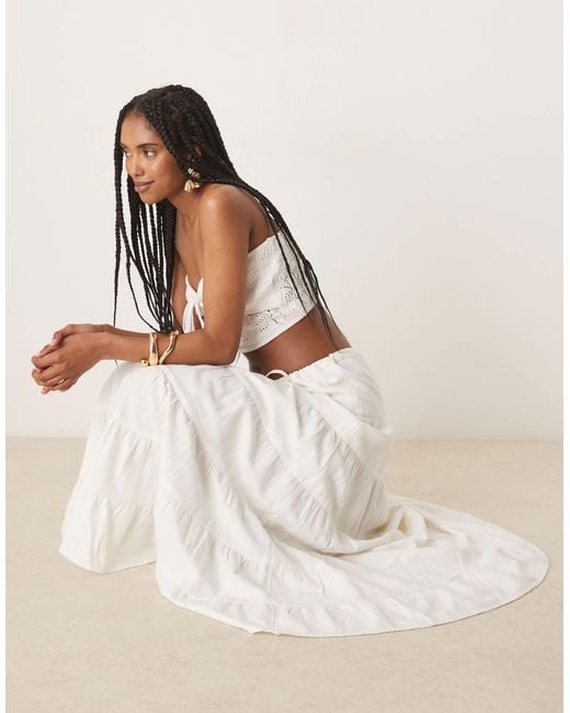 Nobody's Child Natural Talia Tiered Boho Midaxi Skirt