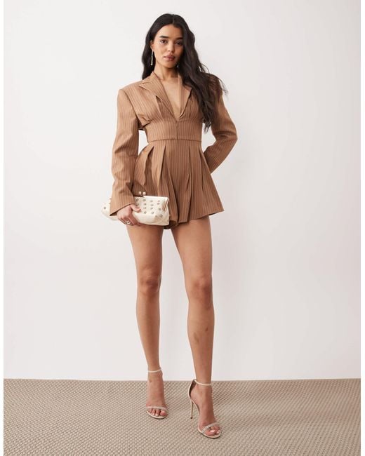 ASOS Natural Tailored Playsuit