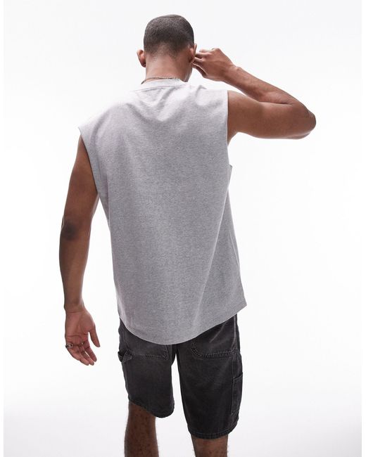 Topman – ärmelloses oversize-t-shirt in White für Herren