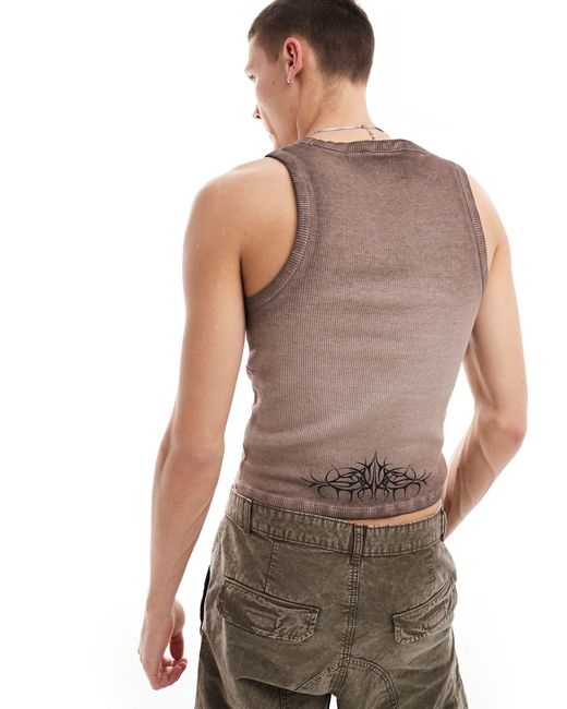 Collusion Gray Waffle Muscle Vest for men