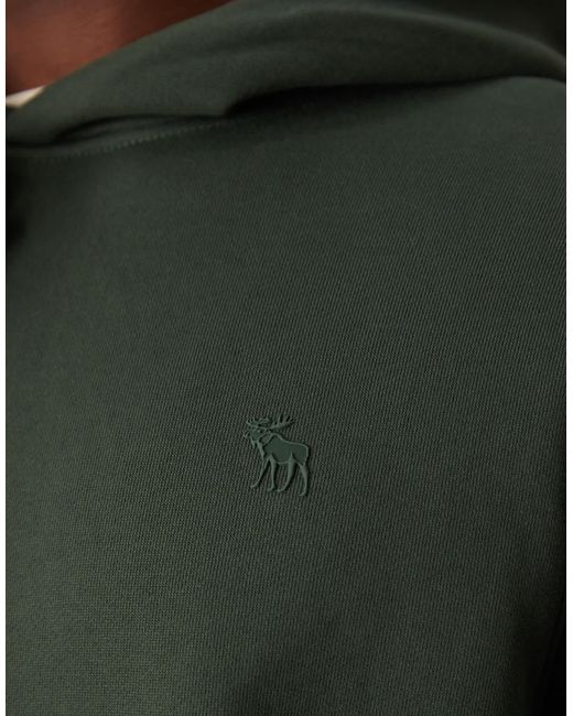 Sweat à capuche épais avec logo texturé - foncé Abercrombie & Fitch pour homme en coloris Green