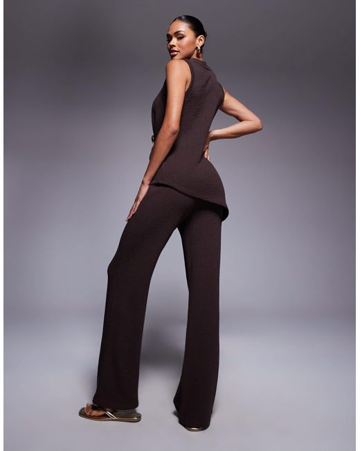 River Island Blue Textured Wide Leg Trouser Co-ord