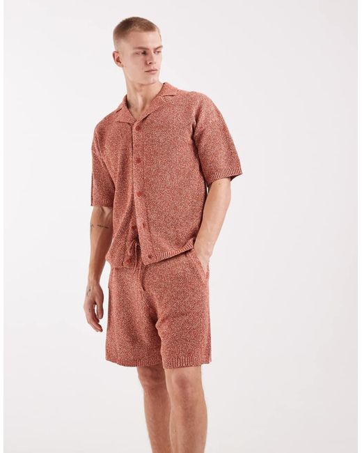 ASOS Red Knitted Shorts for men