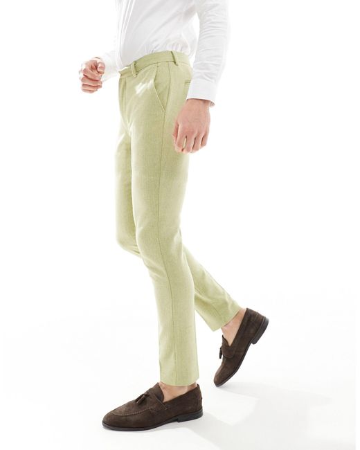 ASOS Green Wedding Skinny Wool Mix Suit Trouser for men