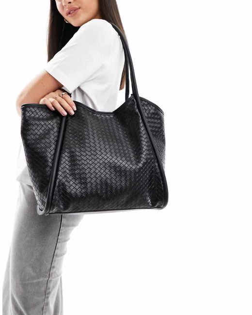 ASOS Black Weave Tubular Tote Bag