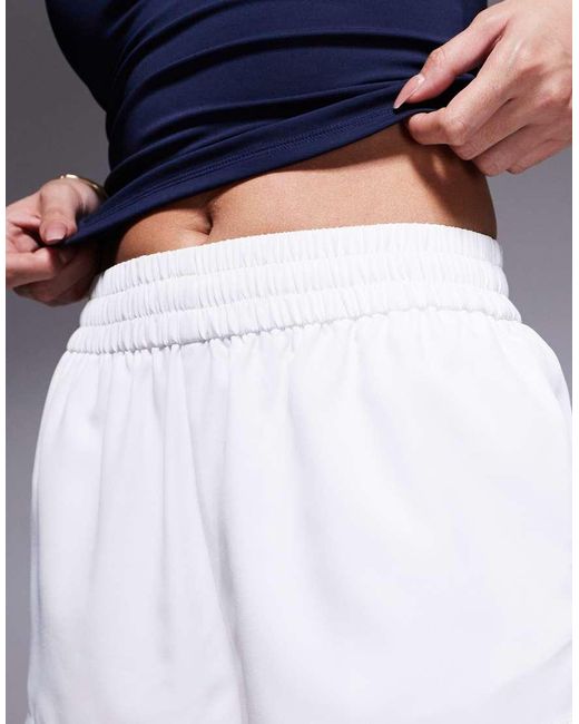 4505 Blue Micro High Waist Woven Running Shorts With Liner