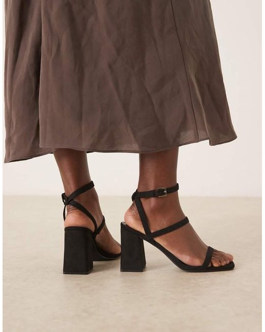 Raid Wide Fit Brown Jeeya Block Heeled Sandals