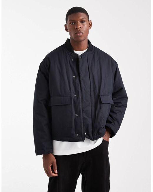 ASOS Black Oversized Coach Jacket for men