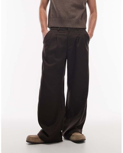 Prohibited White Double Pleated Trousers for men
