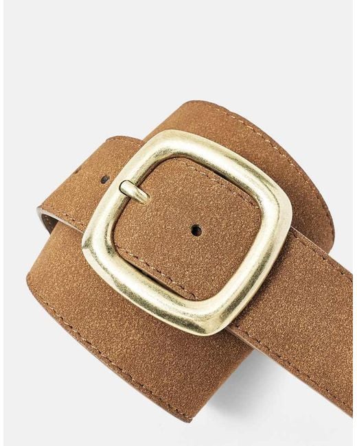 Pull&Bear White Square Buckle Belt