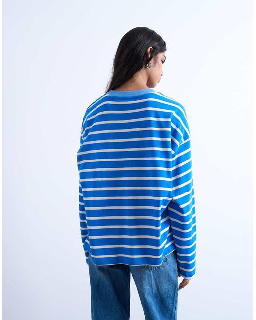 Top Girocollo A Maniche Lunghe di TOPSHOP in Blue
