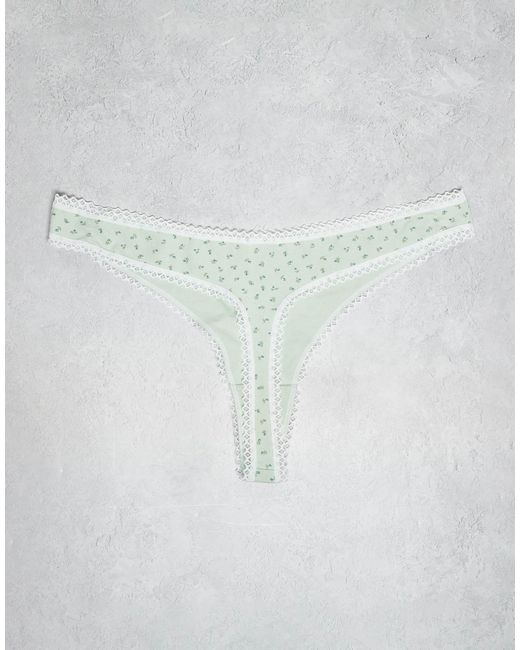 ASOS Gray Asos Design Curve 3 Pack Thong With Lace Trim