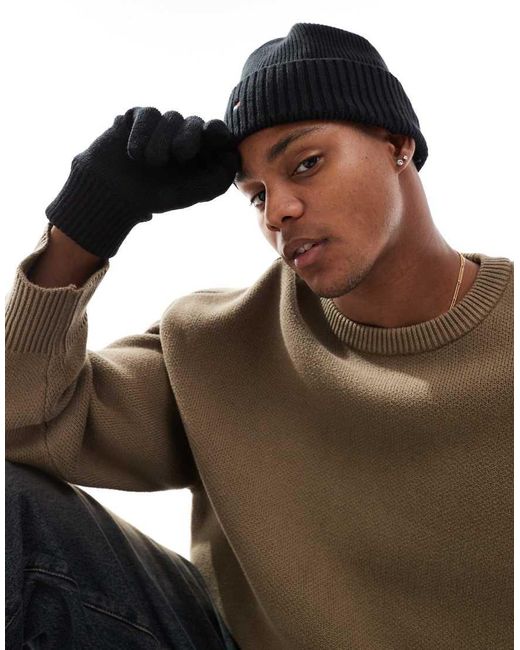 Tommy Hilfiger Brown Beanie And Gloves Gift Set for men