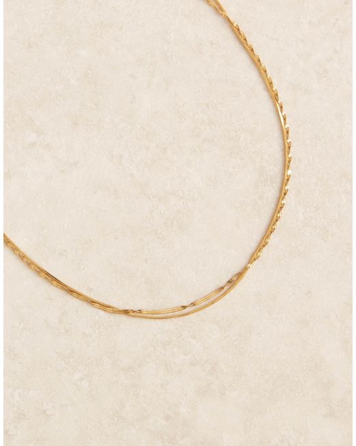 ASOS Brown Waterproof Stainless Steel 2 Pack Snake Chain Necklaces for men
