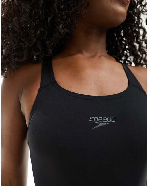 Speedo Black Endurance+ Essential Kickback Swimsuit