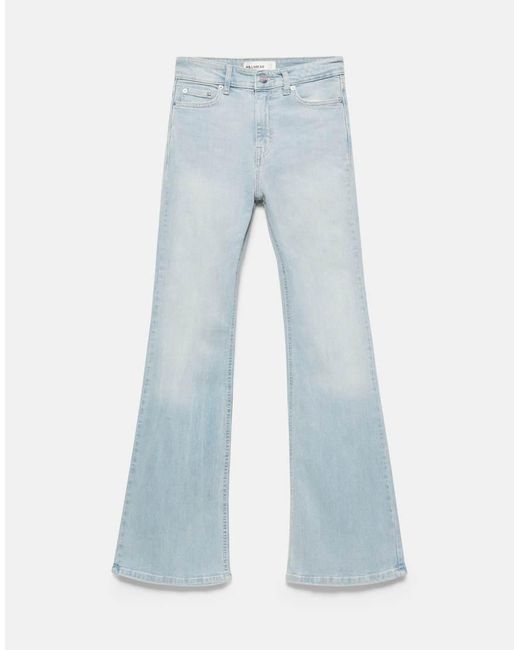 Pull&Bear Skinny Flared Jeans in het Blue