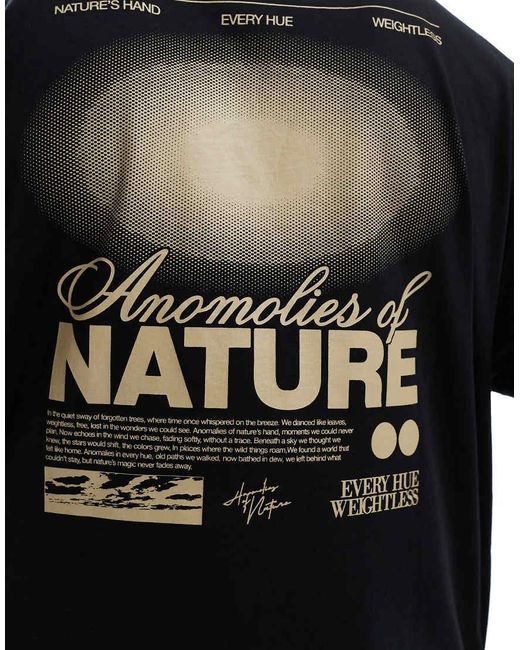 ASOS Recht Oversized T-Shirt Met Grafische Hemelse Print in het Black voor heren